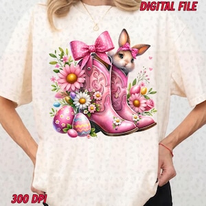Hola Pascua PNG, Conejito de Pascua occidental PNG, Feliz Pascua PNG, Divertida Pascua PNG, Pascua retro PNG