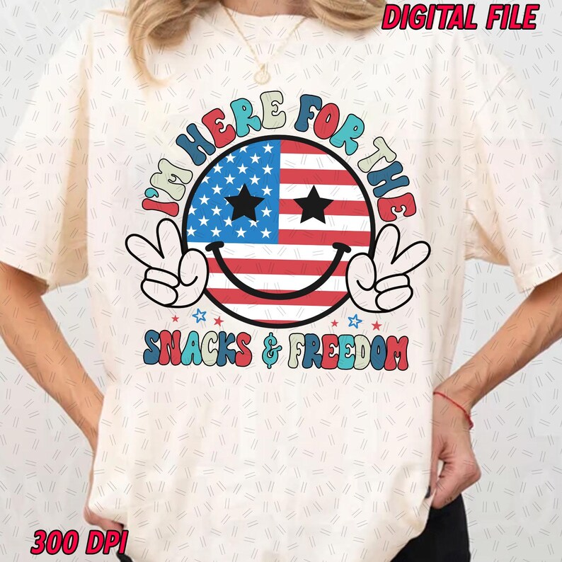 Retro 4th of July PNG, Smiley Face Png, 4th of July Png, Memorial Day ...