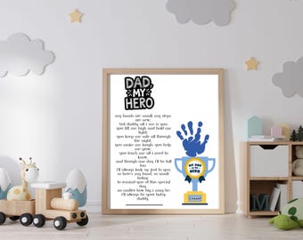 Father&#39;s Day Handprint Art: &quot;My Daddy&quot; Poem, DIY Gift (Digital Download)