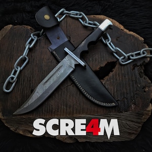 Handmade Damascus Steel Ghostface Knife: Scream 4 Movie Replica