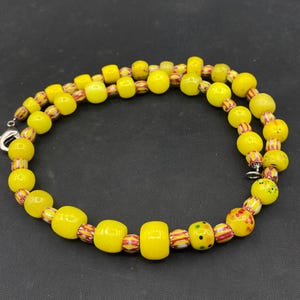 Vintage Multicolor African Glass Bead Necklace