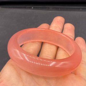 Authentic  red water melon  Jade 59.5MM Bangle Bracelet - Healing Energy & Beauty