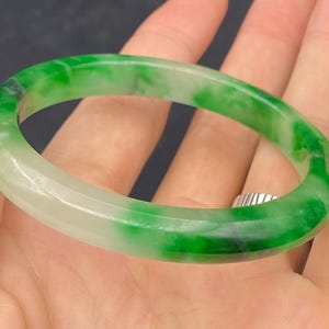 Authentic Jade 55.8MM Bangle Bracelet - Healing Energy & Beauty