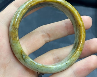 天然蛇紋翡翠バングル：本物グレードA、60.5mm - Etsy 日本