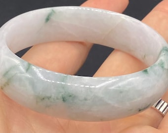天然蛇紋翡翠バングル：本物グレードA、60.5mm - Etsy 日本
