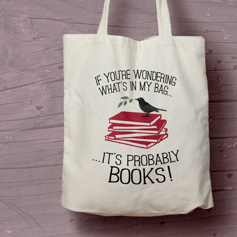 Book Lovers Printed Cotton Tote / Shopping / Book Bag / Gift idea for an Avid Reader / Bookworm 