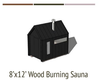 Full Sauna Digital Plan Drawings and 3D Model Download