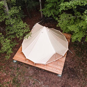 Large Ground Level Deck Plans For 6M (20ft) Bell Tent or Patio. No Cutting Required.