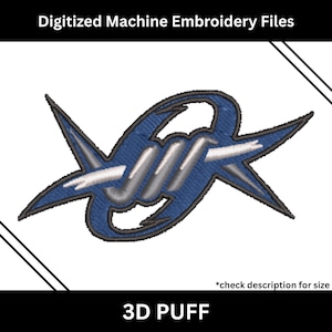 Outlaws 3D Puff Embroidery Design | Machine Embroidery File | Instant Download