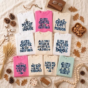 20種類の猫と犬のパッチワーク風刺繍PNGバンドル、ペット愛好家のタイポグラフィクリップアート、デニムアップリケデザイン、かわいい犬猫PNG、昇華プリント