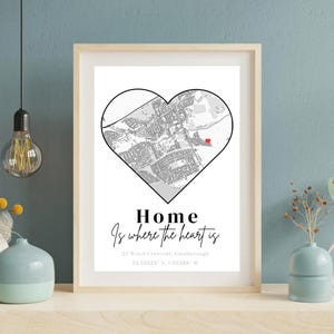 Personalised First Home Map Print – Custom New Home Decor