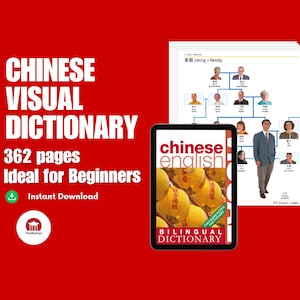 Diccionario visual chino / Aprende mandarín con imágenes / Digital e impresión