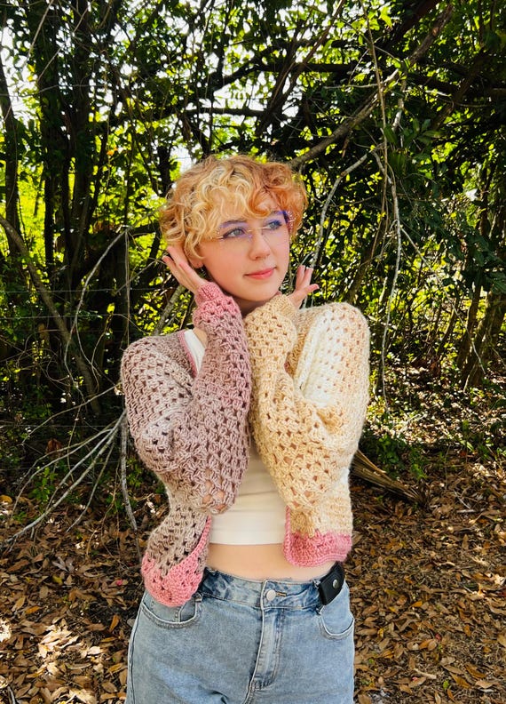 Crochet Neapolitan Cardigan, Neapolitan Colors, Ice Cream Cardigan