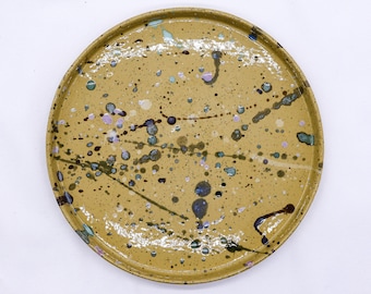 27 cm Oliva Stoneware Handmade Ceramic Dinner Plate