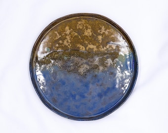 27 cm Oceanis Smoked Grey Large Stoneware Handmade Ceramic Dinner Plate
