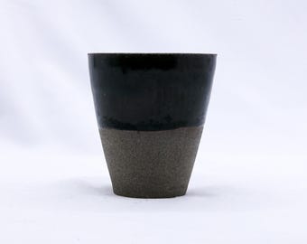 Bluverde Quadra Handmade Ceramic Smoked Grey Stoneware Tall Ceramic Cup