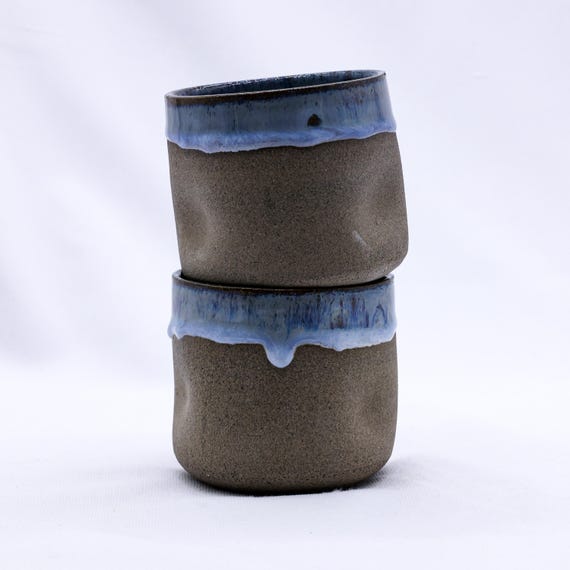 Handmade Rustic Ceramic Espresso Cup | Handmade Stoneware 6 oz Coffee Cup | Barista Gift | Grey Smoked Glaze Pottery | Unique Cortado Mug