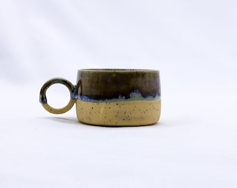 Handmade Ceramic Mug | Stoneware Ceramic Mug | 6 oz Ceramic Coffee Cup | Flat White Cup | Cortado Mug | Cappuccino Mug | Rustic Pottery