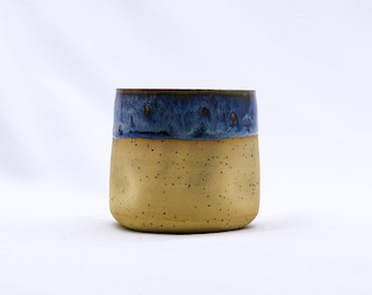 Handmade Ceramic | Stoneware Mug | 6 oz Cappuccino Mug | Unique Pottery | Cortado Mug | Rustic Pottery | Two Tone Mug | Barista Gift