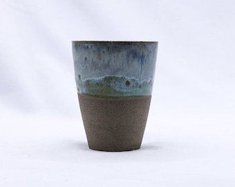 Bluvio Quadra Handmade Ceramic Smoked Grey Stoneware Tall Ceramic Cup