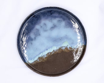 27 cm Seabrook Smoked Grey Large Stoneware Handmade Ceramic Dinner Plate