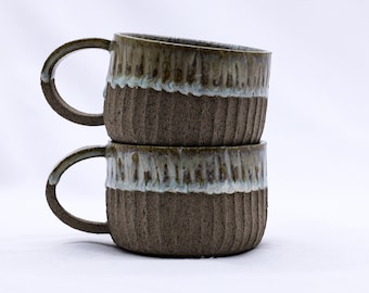 8.5 oz Handmade Ceramic Mug for Coffee & Tea | Smoked Grey Glaze Stoneware Cup | Handmade Rustic Espresso Cup | Handmade Stoneware Cup