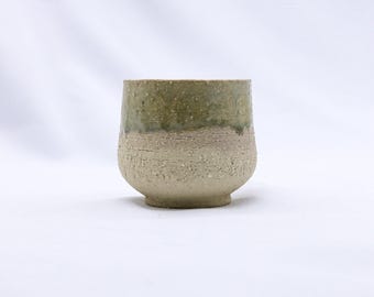 Beige Tazza Handmade Ceramic Milled Stoneware Cappucino Mug