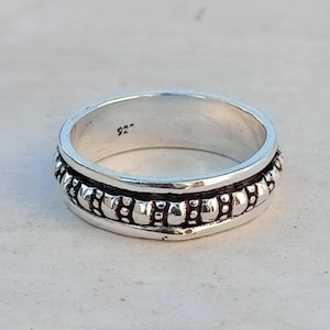 Anel de banda da eternidade, anel de prata esterlina 925, anel de meditação, anel de prata masculino, spinner minimalista, anel feito à mão, presente para todas as ocasiões