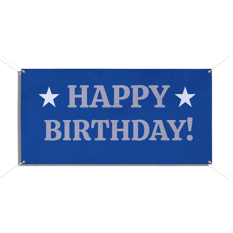 Masculine Happy Birthday Vinyl Banner, Party Decoration, Birthday Sign ...