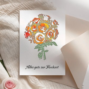 Carte Roses - Bouquet de Roses |  Convient à toutes les occasions, que ce soit un anniversaire, la fête des mères ou un mariage