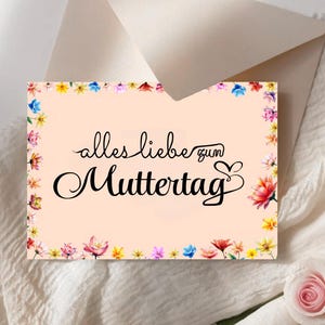 Carte de fête des mères fleurs |  Carte pliante pour la fête des mères