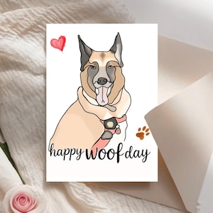 Geburtstagskarte "Happy Woof Day" – personalisierbar mit deinem Hund – Spendenaktion für den Tierschutz