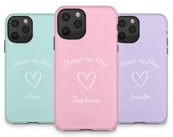 Funda personalizada para iPhone con nombre personalizado para mamá, regalo para el Día de la Madre, funda para teléfono "Siempre mi Mamá", regalo de cumpleaños para mamá, iPhone x 12 13 14 15 16