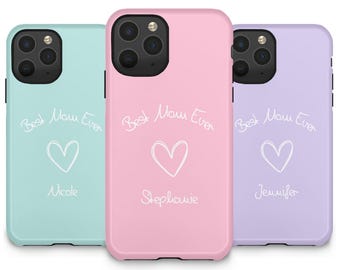 Funda personalizada para iPhone con nombre personalizado para mamá, regalo para el Día de la Madre, la mejor funda para mamá, regalo de cumpleaños para mamá, iPhone 12, 13, 14, 15 y 16