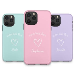 Personalized Mom Gift iPhone Case, Custom Name Mother&#39;s Day Gift, Love lives Here Phonecase, Birthday Present for Mum, iPhone 12 13 14 15 16