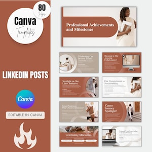 Linkedin Canva Posts, Professionelle Errungenschaften und Meilensteine LinkedIn Vorlagen, bearbeitbare Canva Vorlagen, Sofort Download