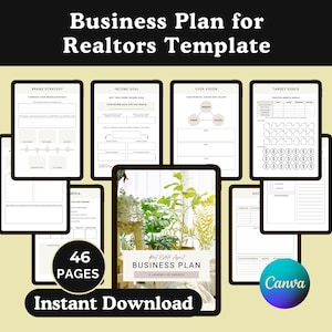 Business Plan für Realtors, Vorlage für Start-ups, Vision Statement, Zielfestlegung, Real Realty Branding, Marketingstragie