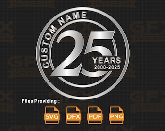 Custom 25th Anniversary Logo: Silver Jubilee Emblem (Digital Download)