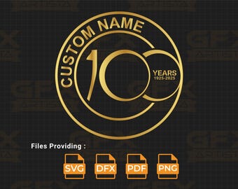 Custom 100th Anniversary Logo: Centennial Jubilee Emblem (Digital Download)