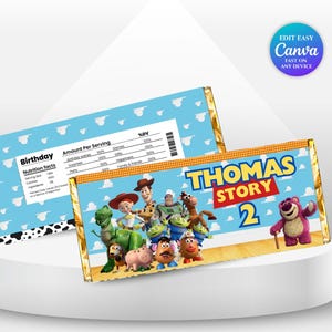 Toy Story Party Favor Chocolate Bar Label Buzz Lightyear Toy Story Party Boy 5th Birthday Favors Label Toy Story Jessie Birthday Woddy TS3