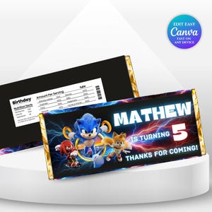 Sonic Chocolate Bar Wrappers Etsy