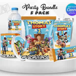 Zestaw urodzinowy Toy Story Buzz Lightyear Toy Story Party Boy Etykiety na upominki na 5. urodziny Toy Story Chip Bag Two Infinity and Beyond TS3