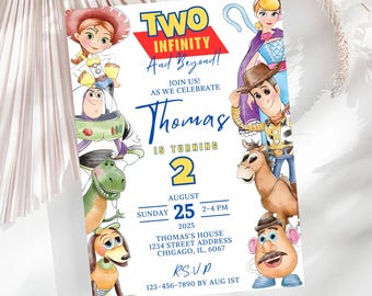 Toy Story Birthday Invitation Jessie Toy Story Invite Boy 5th Birthday Invite Woody Birthday Party Cowboy Invite two infinity and beyond TS2