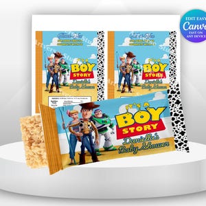 ahoy its a boy Baby Shower Toy Story Birthday Rice Krispies Label Buzz Lightyear Toy Story Favors Cowboy Baby Shower Toy Story Printable TS5