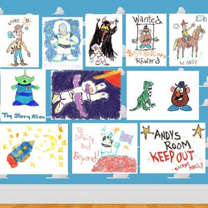 11 Toy Story-poster Toy Story-tekening voor kinderen Buzz Lightyear Toy Story Andy Room Drawing Kid Toy Story Crayon Drawing to infinity and beyond TD1