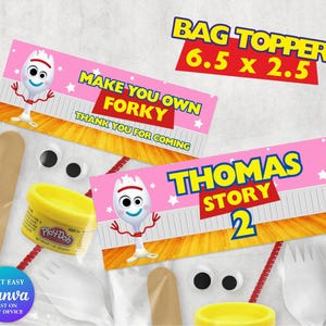 ToyStory Birthday Forky Bag Labels BuzzLightyear ToyStory Party Favor Labels ToyStory Alien Birthday Girl Theme Party ToyStory Printable TS