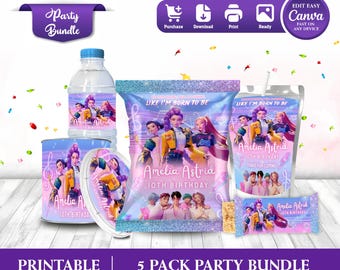 Party Bundle KPop Demon Hunter Party Favor Bundle KPop Anime Theme Party Girl 10th Birthday Favor Label Kpop Seja Boys Birthday Huntrix KDH1