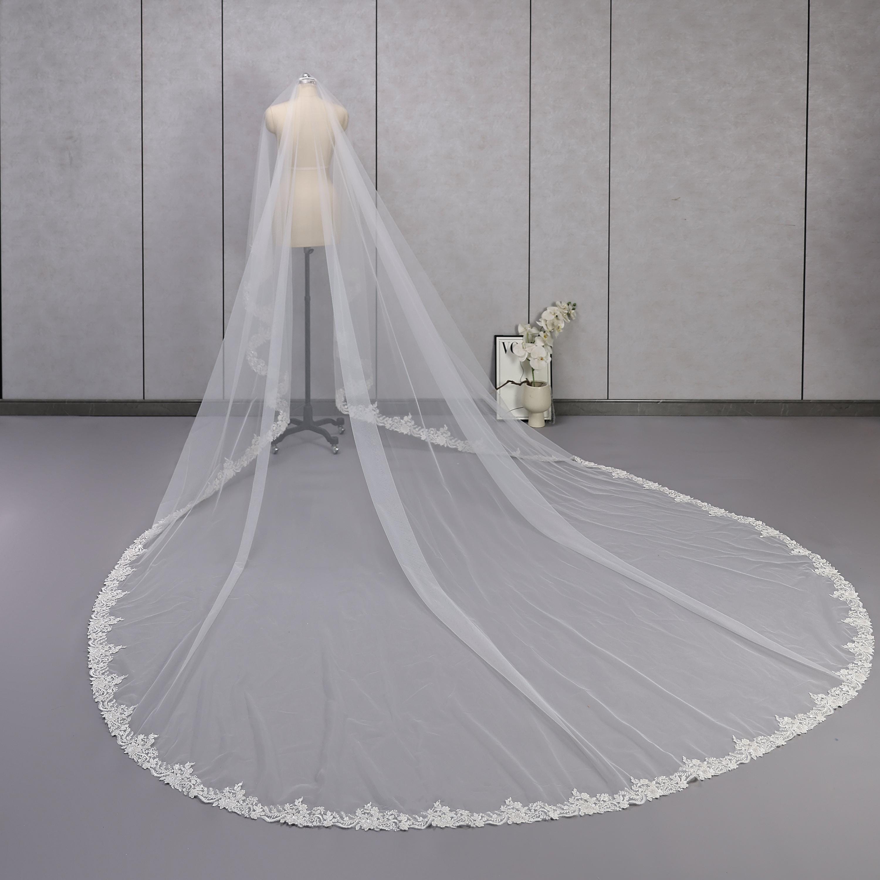 2 Tier Beaded Veil - Etsy