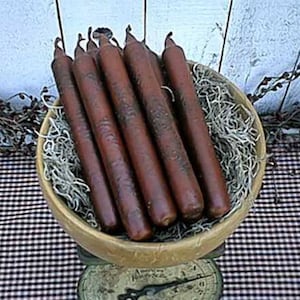 PRIMITIVE GRUBBY TAPERS  7 Inch ~Buttery Gingerbread~ Scent