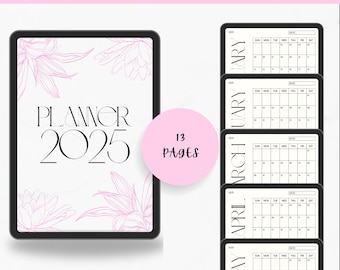 2025 Year Planner Printable, Yearly Planning Calendar, Calendar Poster, 2025 Digital Calendar, 2025 Calendar, 2025 Planner, Year at a glance